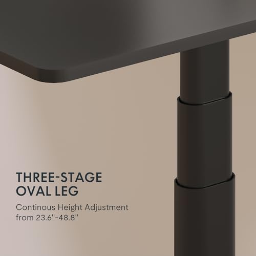 Image of FLEXISPOT E6 Pro Dual Motor Electric Standing Desk, Organic Modern Oval Leg Design, 3-Stage Height Adjustable Sit Stand Desk with Heavy Duty 330lbs, 48 inch x 30 inch Black Desktop, Black Frame