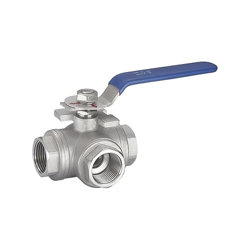Válvula de bola de tres vías tipo L de 3/4 pulgadas en acero inoxidable 304 con rosca 3