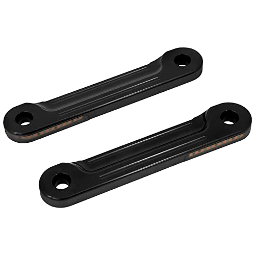 HDBUBALUS Motorcycle Front Flush Fork Turn Signals Brackets Shock absorber LED Side Lamp For Harley Touring Street Glide Road King 1998-2023 (Color: All Black)
