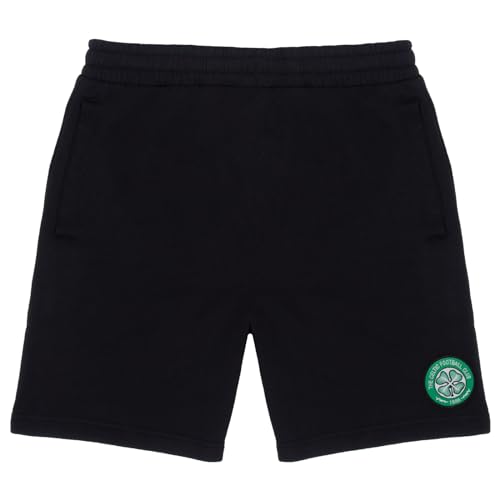 Celtic FC - Pantalones Cortos de Fitness para Hombre - Forro Polar - Producto Oficial - Negro - XXL