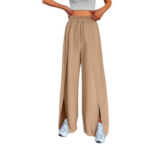 Pantalones de vestir para mujer, pantalones cortos para entrevista, tela de verano, ajuste delgado, ligeros, pantalones de mezclilla para nadar, cómodos, pijama alto, caqui, L