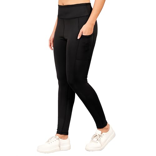 Image of NEVER LOSE Thick High Waist Yoga Pants with Pockets, Tummy Control Workout Running Yoga Leggings for Women