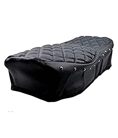 Pure Biking Stylish Black Seat Cover with Button for Compatile with Electra & Standard 350/500CC 2012 to 2020-image-13