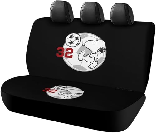 後部座席カバー カーシートカバー ピーナッツ スヌーピー 車用ベンチシート 後席クッションカバー リアシートカバー 軽/普通車/SUV後部座席対応 取付簡単 通気 汚れに強 滑り止め 車シード保護 人気 四季通用