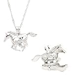 Love Pearl HORSE Pendant With 16 inch Necklace Chain Love Wish Pearl Kit, Silver