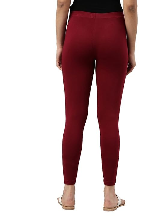 Image of Women Cotton Solid Belt Ankle Length Legging Four Way Lycra Leggings