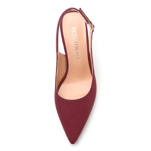 Women's Pumps, Slingback Buckle Pointed Toe High Heels, Fashion Ladies High Heels for Daily Work Wedding Party3
