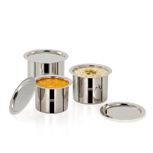 Image of Sumeet ISI Certified Stainless Steel Ganj /Milk Boiler /Tope Set, Silver