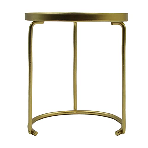 DEDEMCO Support de plante rond en métal pour pot de fleurs de 4,7H - Support de pot de fleurs en fer pour plantes d'intérieur et d'extérieur - Doré - Taille M Cover