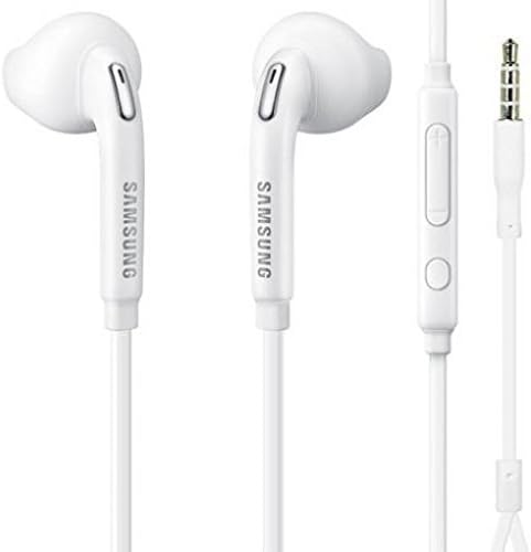 Galaxy J7 Compatible Headset 3.5mm Hands-Free Earphones Mic Dual Earbuds Headphones Earpieces in-Ear Stereo Wired White