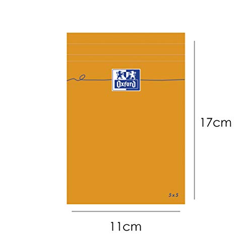 Bloc-notes Oxford couverture carte enduite orange avec 80 feuilles agrafées petits carreaux - 2