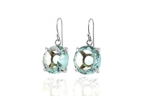 Boucles d'oreilles topaze bleue en argent avec leur boîte personnalisée pour offrir
