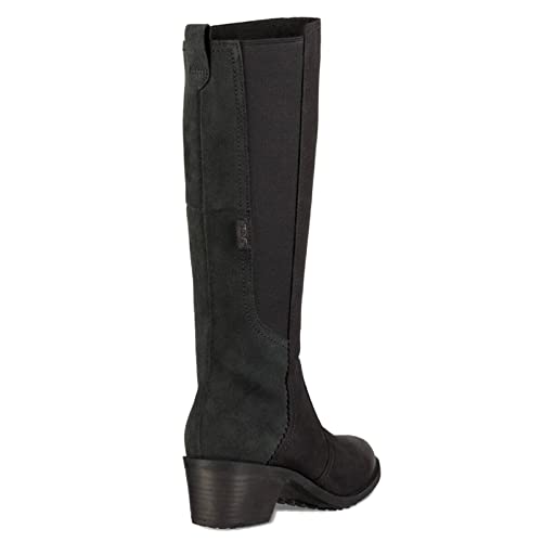 Teva Women's Anaya Chelsea Tall Waterproof Comfortable Durable Leather Knee-High Boots, Black, 8.5 #TOP3