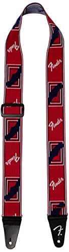 Fender Weighless Monogrammed Guitar Strap, 2In, Red/White/Blue #TOP23