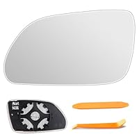 Spiegelglas Ersatz für VW Polo 9N 2005-2009 UND Skoda Oktavia (1Z3 / 1Z5) 2004-2008 beheizbar Ersatzspiegelglas Fahrerseite Außenspiegel Asphärisch mit 2 Montage-Hebelplatte(Links)