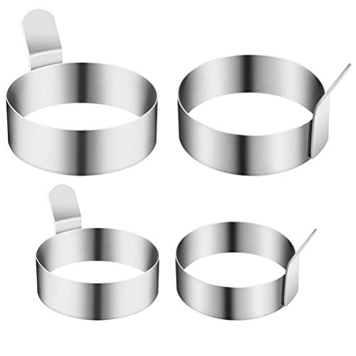 Egg Ring Omelet Mold Stainless Steel Non Stick Eggs Mold 4 Packs