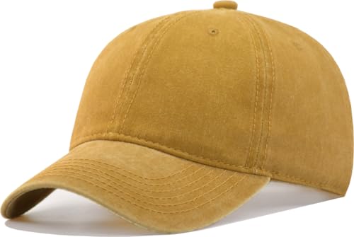 Image of TSSGBL Vintage Cotton Washed Baseball Cap S to XXL Unstructured Low Profile Adjustable Distressed Dad Hat for Men Women