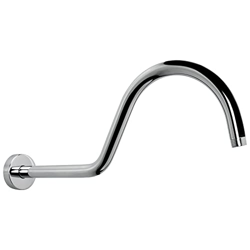 NearMoon Shower Extension Arm with Flange - S Shaped High Arc Gooseneck Long Shower Extender Pipe...