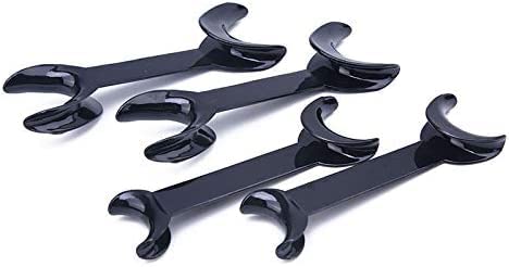 EustomA 4Pcs Transparent Double-Headed T-Shape Cheek Lip Retractor Opener 2L&2S/Set Black