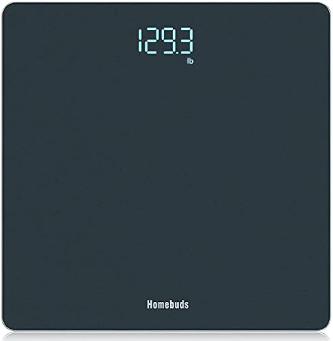 Homebuds Digital Bathroom Scale for Body Weight, Weighing Professional Since 2001, Crystal Clear LED and Step-on, Batteries Included, 400lb/180kg, Blue