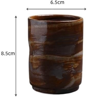 Tea Cup Retro Small Capacity Ceramic Handmade Mug Stoneware Espresso Breakfast Creative Soaking Container(B)