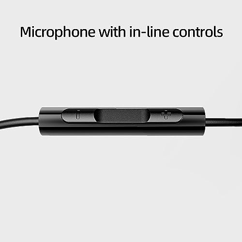 FiiO FF1 3.5mm HiFi Music Wired Bass In Earbuds14.2mm Dynamic HD Microphone Earphone for Gaming Meeting Video (Black)