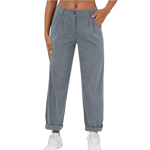 ZRYAZQ Cordhose Damen Gerades Bein Lang Cord Hosen Damen High Waist Baggy Hose mit Knopfleiste Elegant Damenhosen Elastisch Bund mit Taschen Marlenehose Kuschelige Freizeithose Frauen Einfarbig ZRYAZQ Cordhose Damen Gerades Bein Lang Cord Hosen Damen High Waist Baggy Hose mit Knopfleiste Elegant Damenhosen Elastisch Bund mit Taschen Marlenehose Kuschelige Freizeithose Frauen Einfarbig