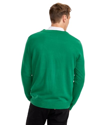 Tipsy Elves St. Patrick’s Day Men’s Cardigan - Soft Knit Button-Up Sweater, Green - Lucky St Paddy’s Party Outfit2