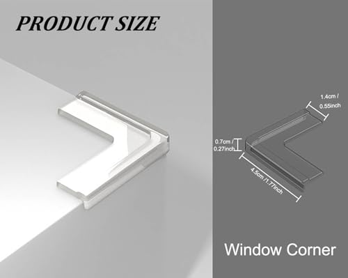Image of 8 /12 /24 Pack Transparent PVC Table Corner Protectors Guards, Universal Furniture Corner Protectors, Edge Safety Cover Sharp Bumper Sticker Guards for Table Furniture (Window Type, 24Pack)