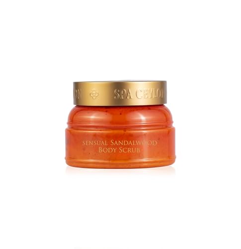Spa Ceylon SENSUAL SANDALWOOD Body Scrub | Exfoliates with Vetiver, Virgin Coconut, and Sandalwood | Ideal Spa Gift for Pampering | 225g