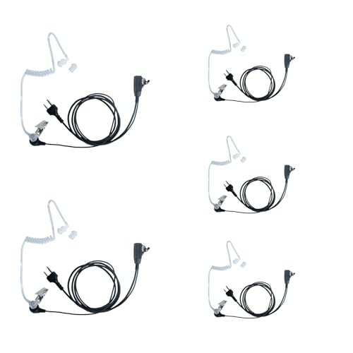 Image of Acoustic Tube Earpiece Headset with PTT Mic for Walkie Talkie ,5 Pack