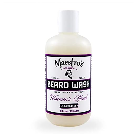 Maestro's Classic BEARD WASH | Anti-Itch, Deep Cleaning, Non-Drying, Fully Hydrating Gentle Cleanser For All Beard Types & Lengths- Wisemen's blend, 8 Ounce