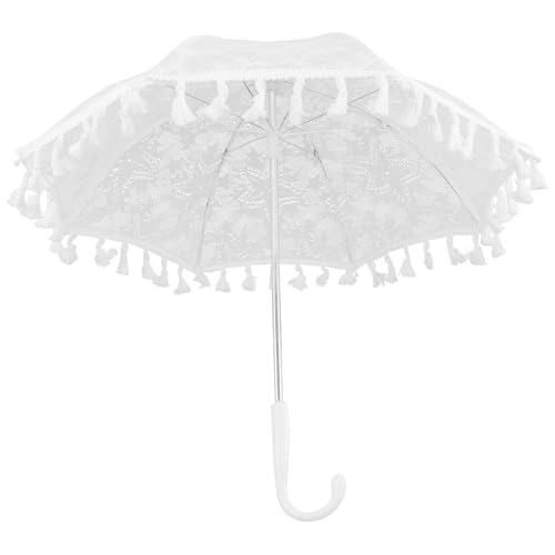 Parasol dentelle blanche mariage fille de fleurs accessoire de danse et shooting photo