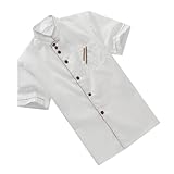 FRCOLOR Unisex Kurzarm Kochjacke Weiß Xl Atmungsaktive Ölresistente Küchenuniform für Restaurant Bäckerei und Catering Strapazierfähig und Pflegeleicht für Profiköche und Catering