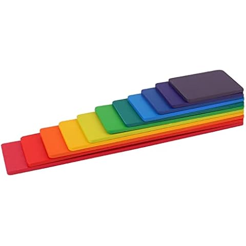 SHIERDU 11 Pieces of Wooden Rainbow Board Oversized Stacking Game Puzzle Blocks Children's Infant Toys 3 Years Old Boys and Girls Toy Gifts Cover