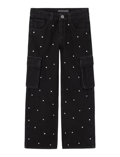 Jean Large Cargo NAME IT Nkfrose avec Poches Pratiques et Taille Confort Fille