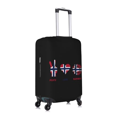 Peace Norway Norse Norwegians Flag Travel Luggage Cover Washable Suitcase Case Suitcase Protector Fit Luggage Cover Small3
