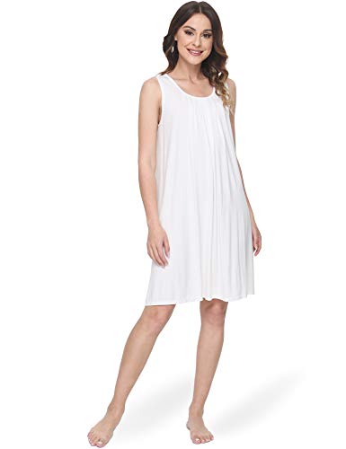 Image of GYS Cooling Bamboo Viscose Nightgowns for Women, Lightweight Sleeveless V Neck Sleep Shirt for Hot Sleepers, Soft Night dress