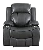 Global Furniture USA Power Recliner, Grey-Black