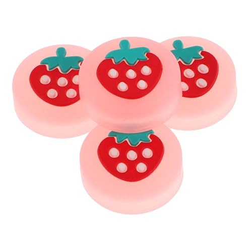 KOMBIUDA 4 Pezzi Impugnature Pollici Rosa in Silicone Per Controller Accessori Da Gioco Protettivi Antigraffio Cappucci Per Pulsanti