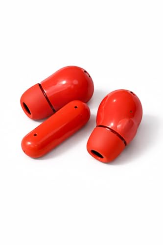 Image of Wireless Earbuds with Charging Case, Orange, USB-C Port, Compact Design