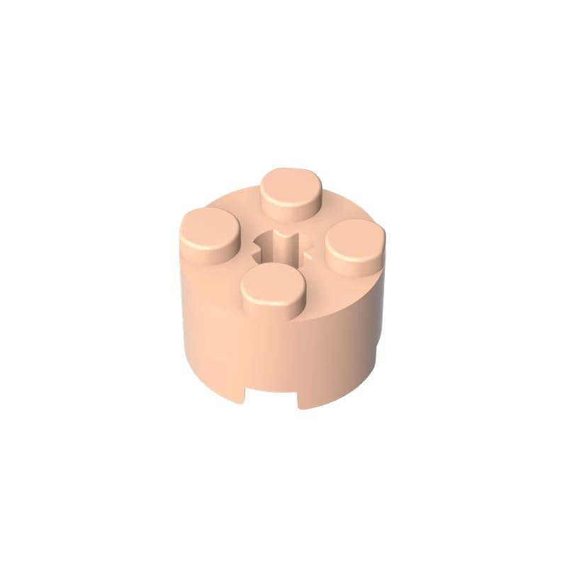 Gobricks 6143 Round Brick Brick Round 2x2 with Axle Hole 50 Pieces GDS-607 Compatible with Lego Building Blocks Color:Light Nougat — image 1