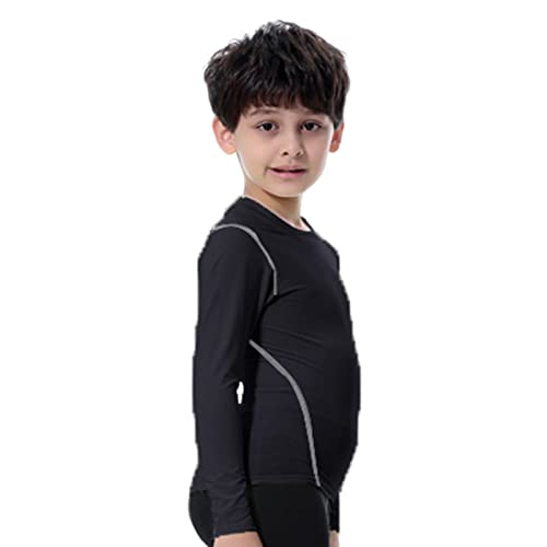 LANDUNSI 1 or 2 Pack Youth Boys Compression Shirt Athletic Long Sleeve Football Undershirt Soccer Sports Base Layer Top2