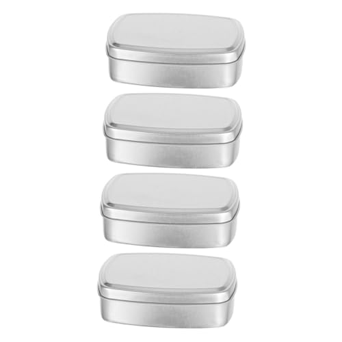 DEARMAMY 1 Juego Cajas De Aluminio Vacías Para Cosméticos Y Recipientes Reutilizables De Perfectos Para Y Almacenamiento De Pequeños Artículos 4 Piezas