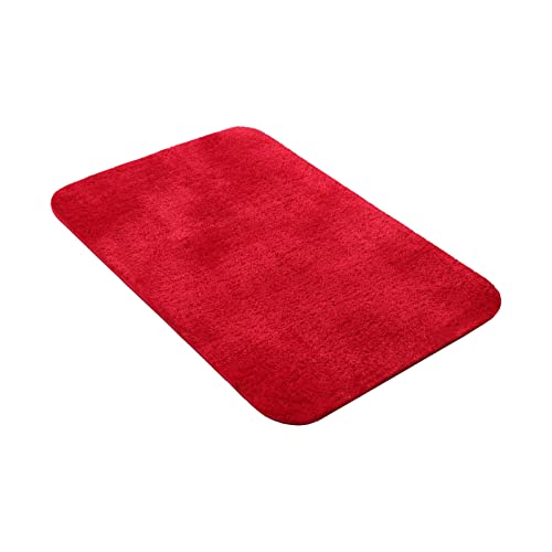 H Alfombrilla de baño - Alfombra de baño Ultra Suave 60x90CM - Alfombrilla Absorbente y Antideslizante - Alfombras Ducha Microfibra Suave Lavable a Máquina y Cómoda (60x90cm, Rojo)