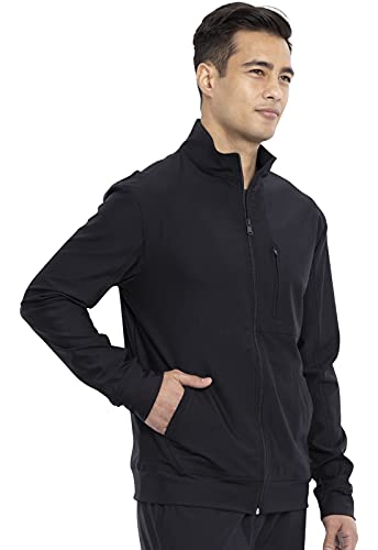 Cherokee Form Men Warm Up Scrubs Jacket Zip Front Ck399, L, Black #TOP4