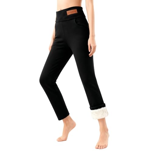 Legging thermique d'hiver contre le froid glacial pantalon chaud doux taille haute
