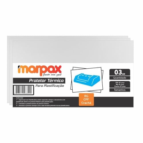 Protetor térmico para plastificação Crachá, CPF e RG 3un