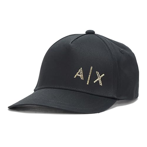 armani exchange men39s black and gold baseball hat black one size