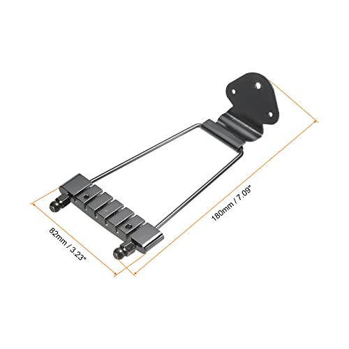 PATIKIL 6 String Guitar Trapeze Tailpiece Bridge for Jazz Acoustic Guitar Bass Replacement Black, 180mm - Image 2